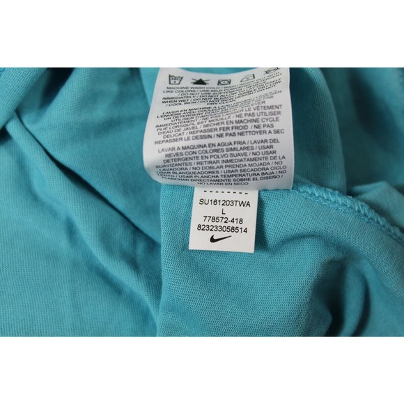 Nike Dri-Fit  Women's Athletic Cut Blue V-Neck Tee Medium "Just Do It" - Picture 7 of 10